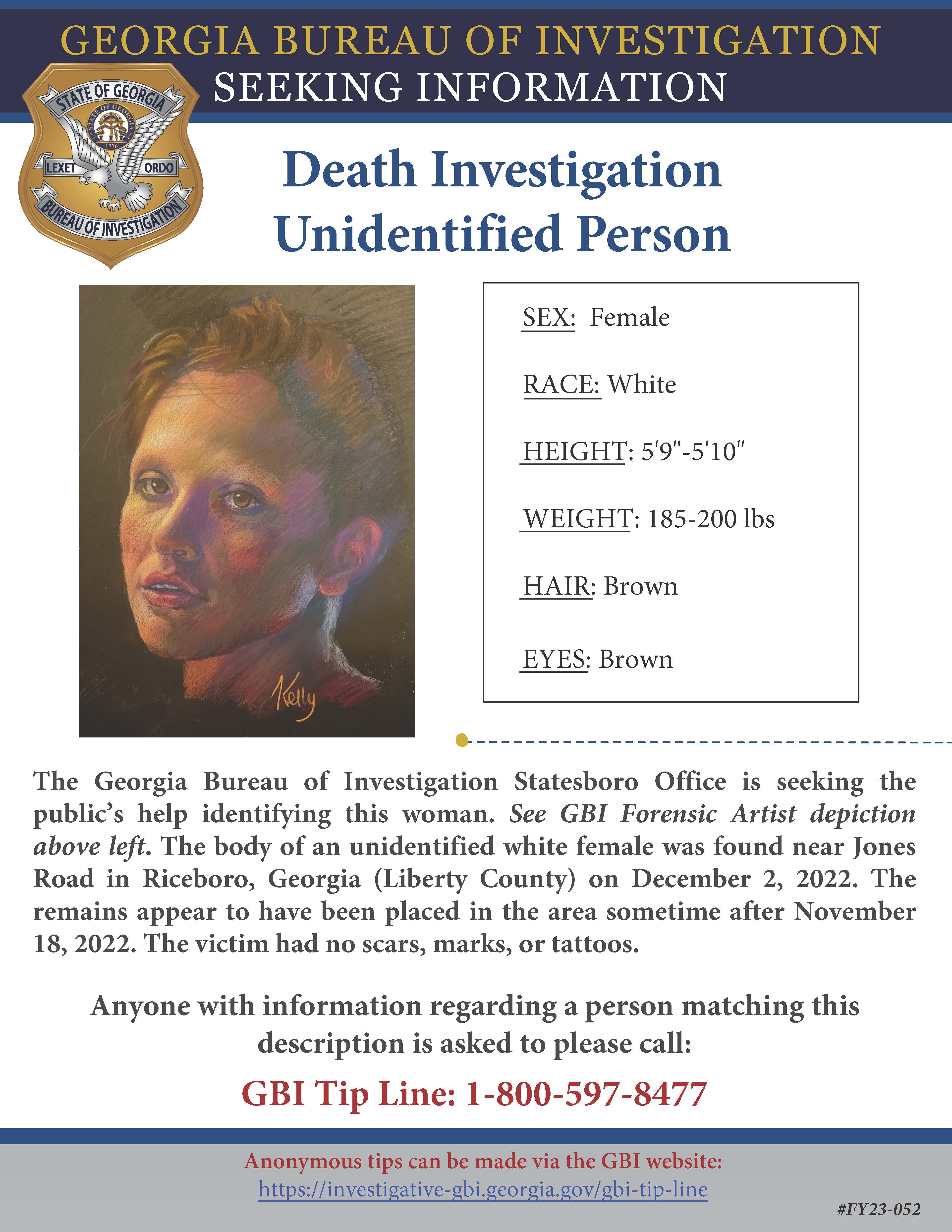 Unidentified Woman’s Remains Found In Riceboro | Georgia Bureau Of ...